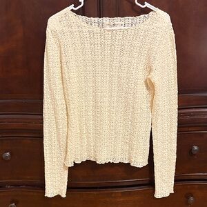 Natural Life Lace Cream Long Sleeve Top